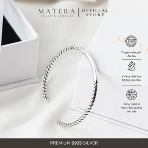 [New Arrivals] Lắc tay bạc nữ MATERA 𝐒𝐡𝐚𝐝𝐨𝐰 𝐓𝐰𝐢𝐬𝐭 S925 kiềng tay bạc thiết kế uốn sóng basic sang trọng MLT32