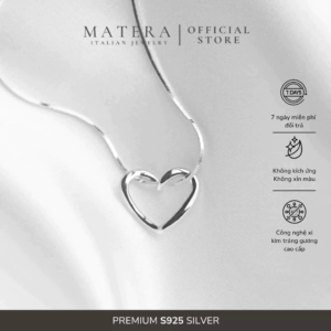 Dây chuyền bạc nữ MATERA S925 𝐈𝐫𝐞𝐧𝐞 𝐇𝐞𝐚𝐫𝐭 𝐍𝐞𝐜𝐤𝐥𝐚𝐜𝐞 trái tim tình yêu Basic quà tặng bạn gái MDC05