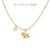 Vòng Cổ Bạc S925 Phủ Vàng Chuỗi Ngọc Trai Charm Ngựa Bập Bênh Nạm Đá May Mắn MATERA Cavallo Amuleto MW31