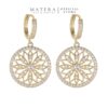 Bông Tai Bạc S925 Phủ Vàng Dáng Rơi Mặt Tròn Chạm Lộng Đính Đá Cổ Điển MATERA Stella Baroque MW42