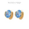 Bông Tai Bạc S925 Phủ Vàng Dáng Khuyên Bấm Đính Đá Cao Cấp MATERA Cerchio Series MW27