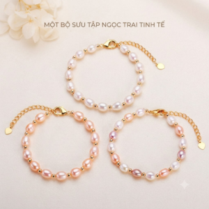 Lắc Tay Nữ Bạc S925 Phủ Vàng 18K Đính Ngọc Trai Tự Nhiên Đa Sắc MATERA Stella Pearl MW56