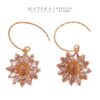 Bông Tai Nữ Bạc S925 Mạ Vàng Dáng Thả Móc Cầu Hình Hoa Hướng Dương Đính Đá Zircon MATERA Sunflower Bloom MW79