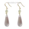 Bông Tai Nữ Bạc S925 Phủ Vàng 14K Dáng Thả Móc Câu Giọt Nước Pha Lê Tím Trong Suốt MATERA Crystal Teardrop MW80