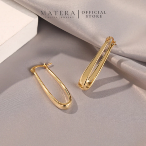 [New Arrivals] Bông tai bạc 𝐔-𝐒𝐡𝐚𝐩𝐞𝐝 𝐇𝐨𝐨𝐩 MATERA S925 khuyên bấm basic bản lớn dáng dài MBT54