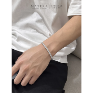 Lắc tay đính đá 𝐂𝐥𝐚𝐫𝐚 𝐓𝐞𝐧𝐧𝐢𝐬-𝐁𝐫𝐚𝐜𝐞𝐥𝐞𝐭 𝐌𝐚𝐭𝐞𝐫𝐚 lắc tay nam nữ kim cương nhân tạo basic lấp lánh MLT67
