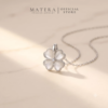 [New Arrival] Dây chuyền bạc nữ 𝐈𝐫𝐢𝐬 𝐅𝐥𝐨𝐫𝐚 MATERA S925 cỏ 4 lá cánh tim đá mắt mèo cao cấp MDC100